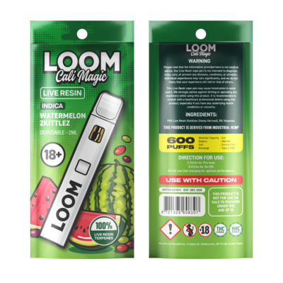Watermelon Zkittles Loom Cali Magic 2ml Vape Pen
